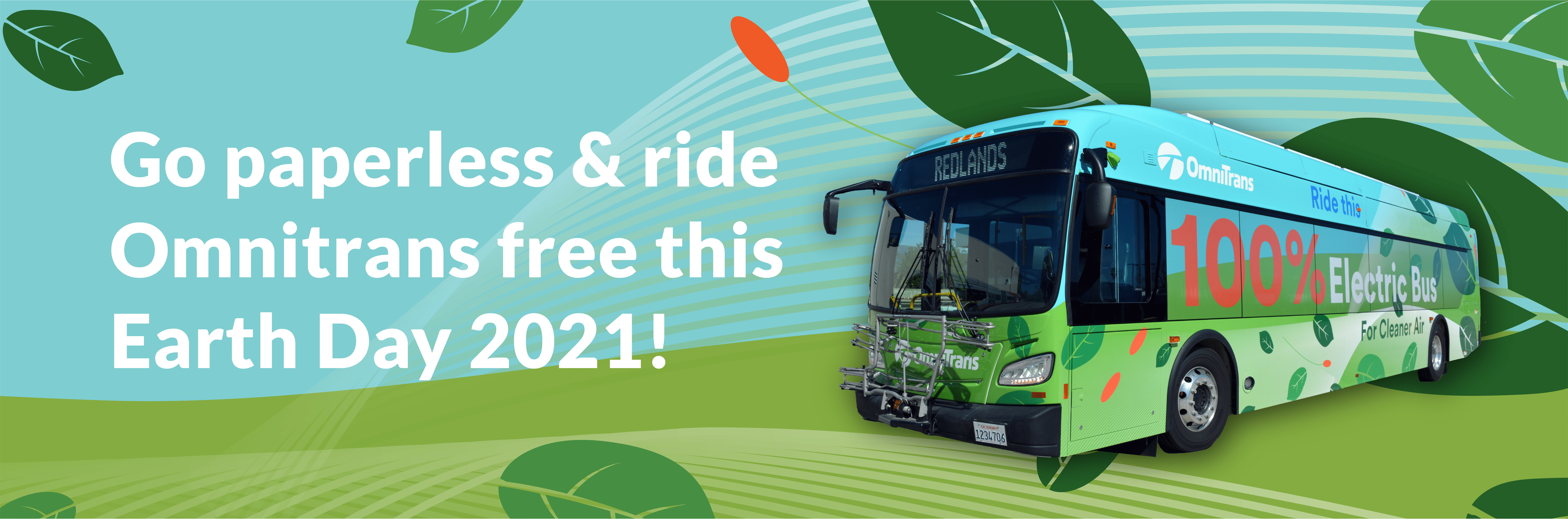 Ride Omnitrans Free with Mobile Fares to Celebrate Earth Day 2021!